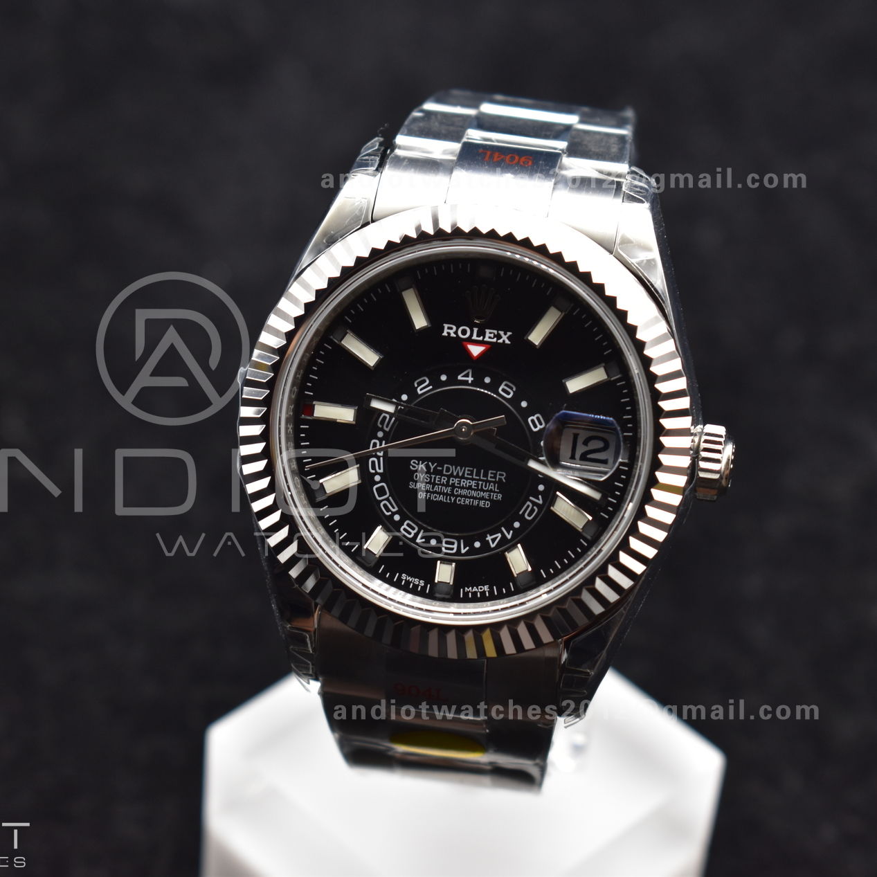 Skydweller SS Noob Best Edition Black Dial on SS Oyster Bracelet A23J